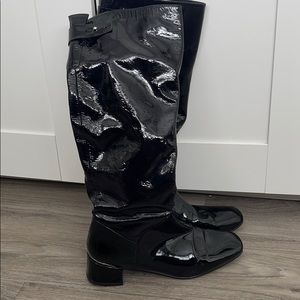 Stuart Weitzman patent leather knee high boots